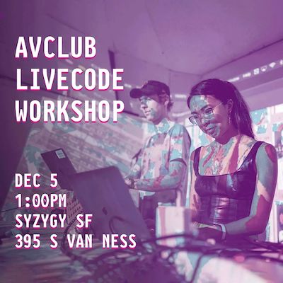 AV Club Livecode Workshop Poster